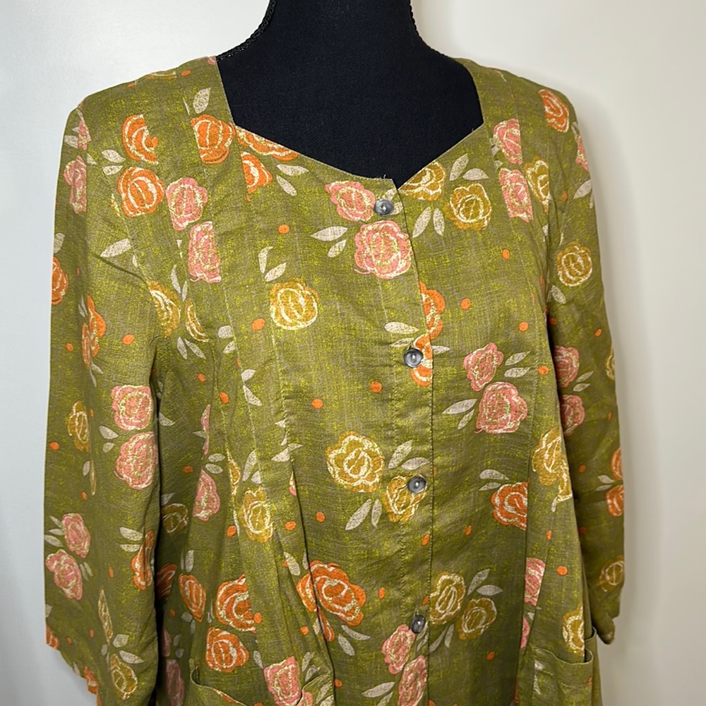 Gudrun Sjoden Green Floral Blouse